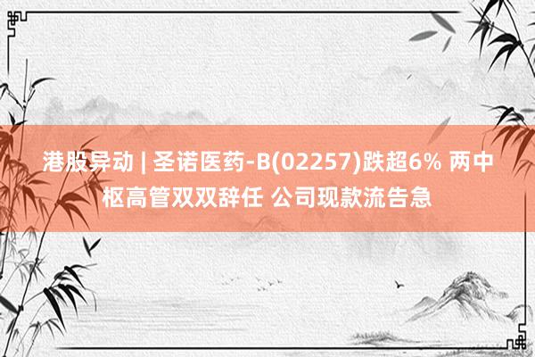 港股异动 | 圣诺医药-B(02257)跌超6% 两中枢高管双双辞任 公司现款流告急