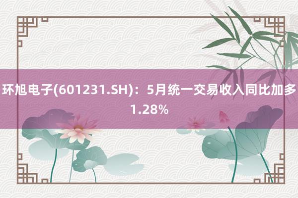 环旭电子(601231.SH)：5月统一交易收入同比加多1.28%